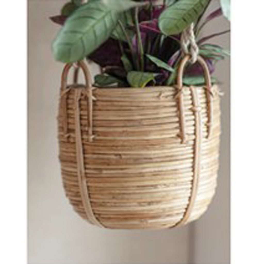 HPRA01 a Hand Made Rattan Hanging Plant Pot