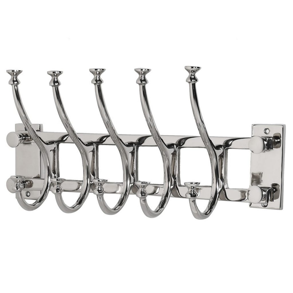 ATL019 Polished Silver Metal Coat Rack