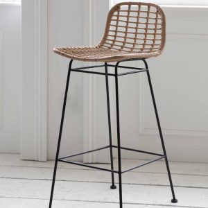 BSRA05_Weatherproof Bamboo Metal Bar Stool