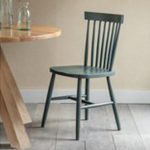 CHFG02 Pair Dark Green Spindle Back Chairs