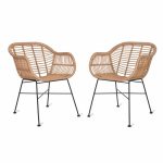 CHRA03_Pair Weatherproof Bamboo Dining Chairs