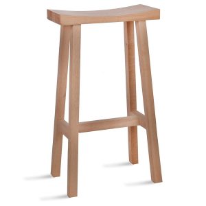 CHST04 a Tall Raw Oak Wooden Bar Stool