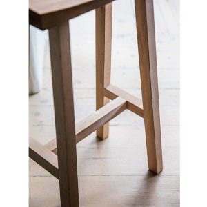 CHST04 b Tall Raw Oak Wooden Bar Stool