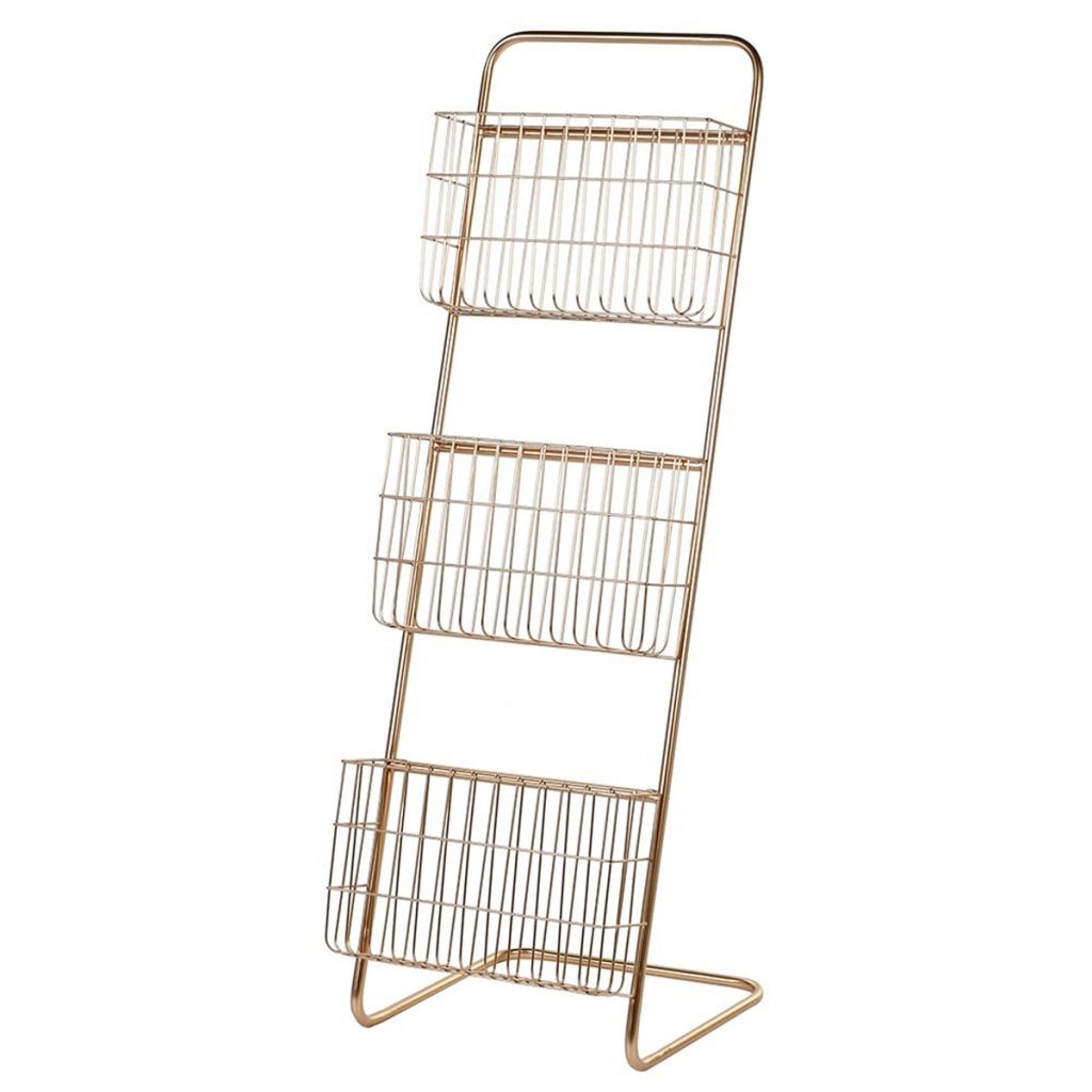 FBA106 Free Standing Gold Magazine Rack