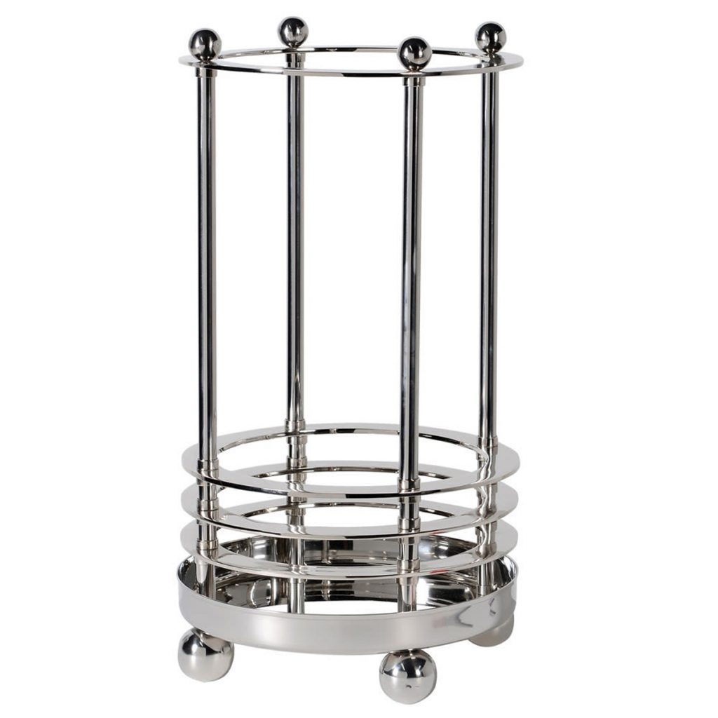 KNG327 Art Deco Style Silver Umbrella Stand
