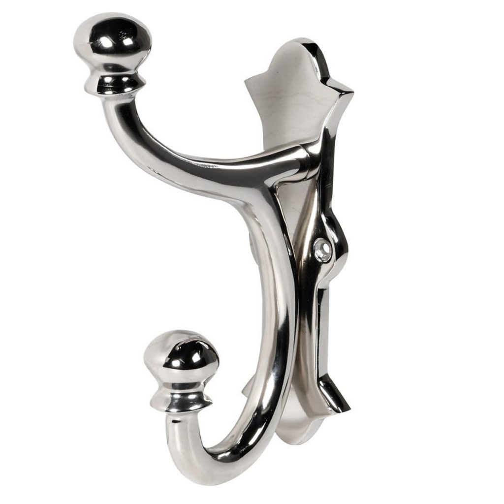KNG386 Polished Silver Metal Wall Hook
