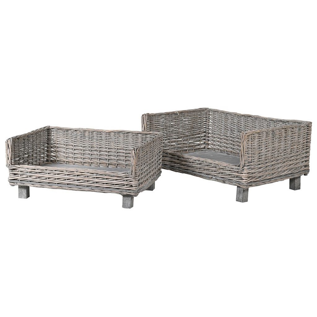 LG066 Set of 2 Grey Willow Dog Beds