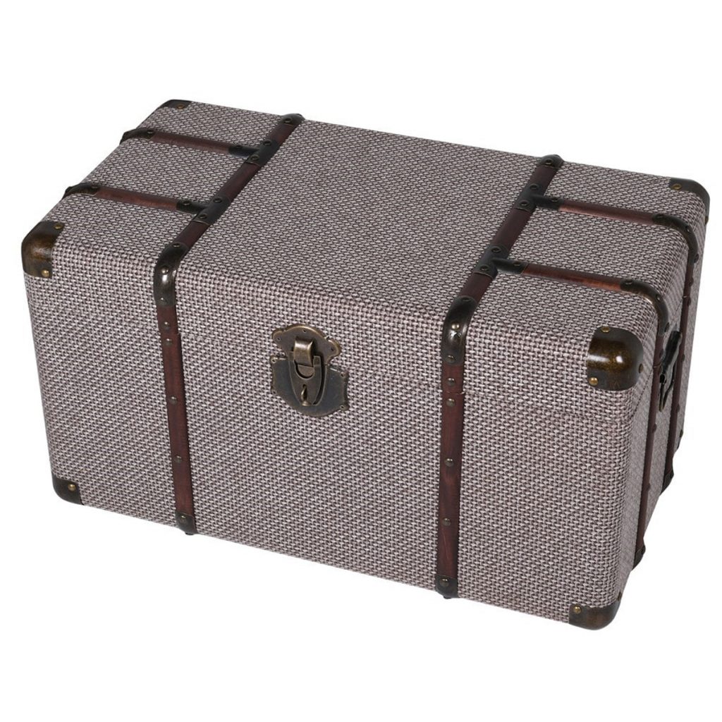 RR149_2_Set of 2 Brown Fabric Trunks