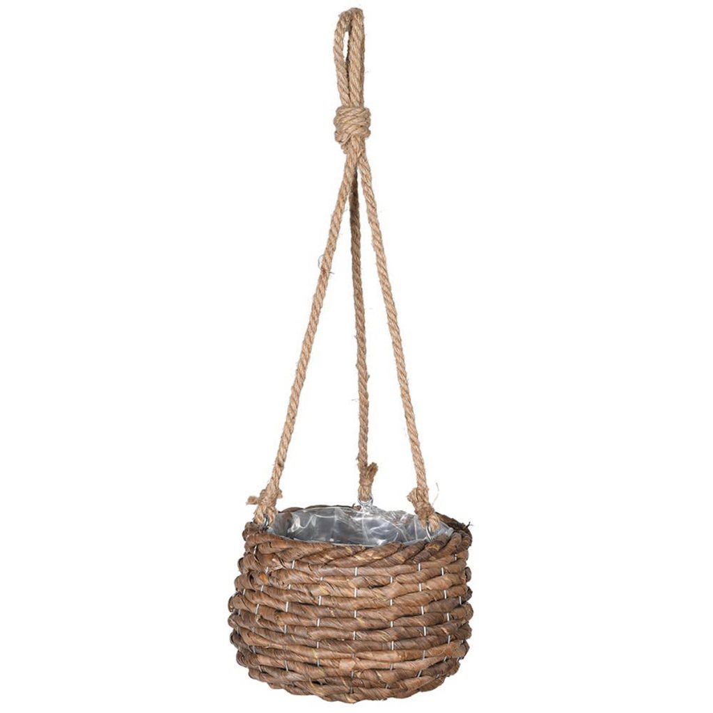TRH065 Banana Leaf Lined Hanging Planter
