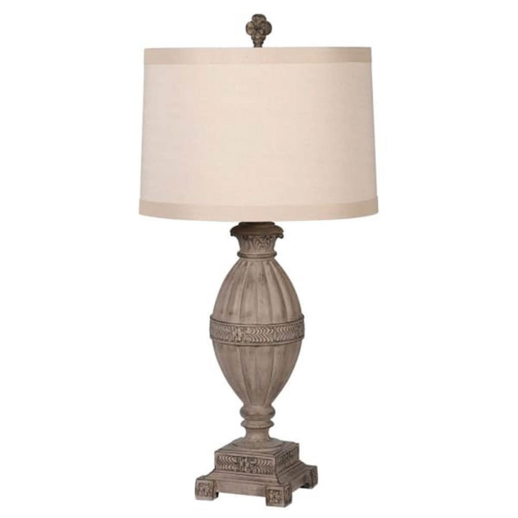 CTV016 Tall Ornate Brown Lamp with Shade