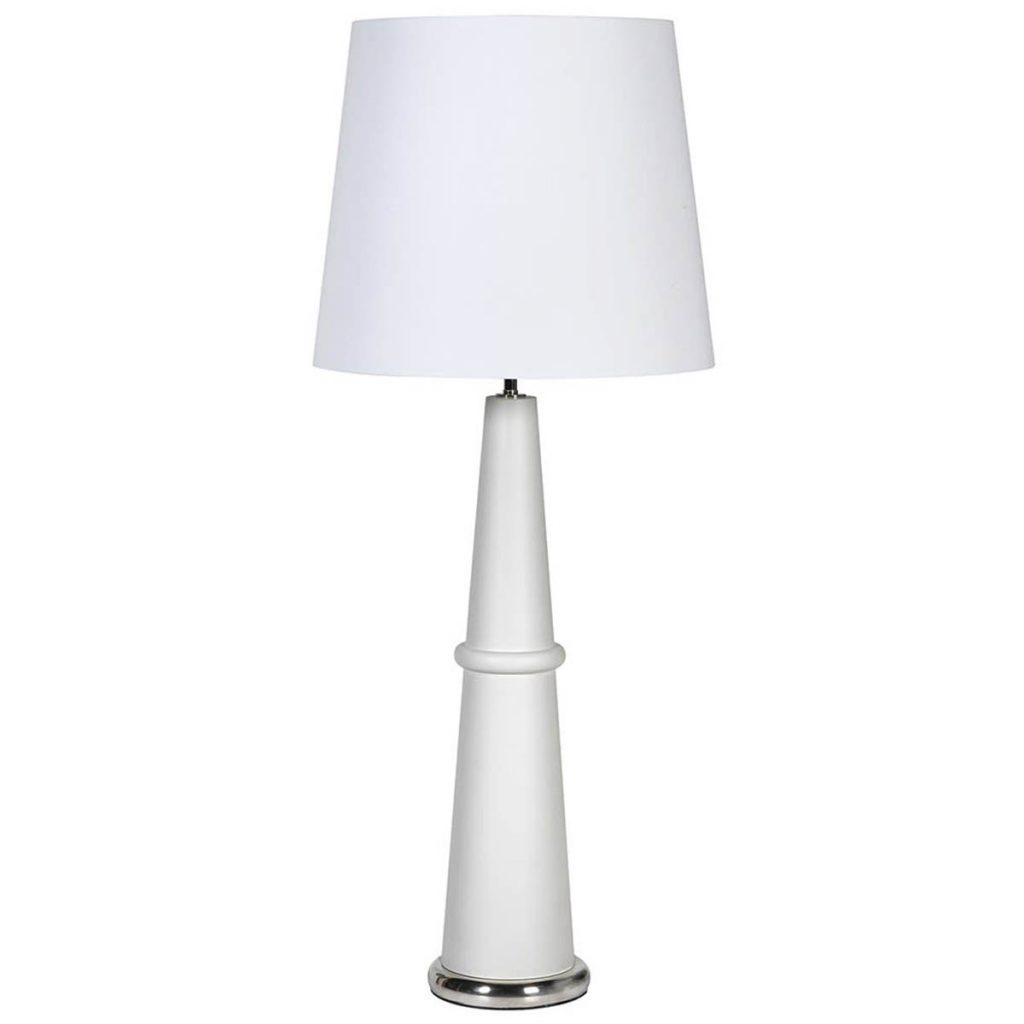 ECH004 Large Tapered White Lamp with Shade