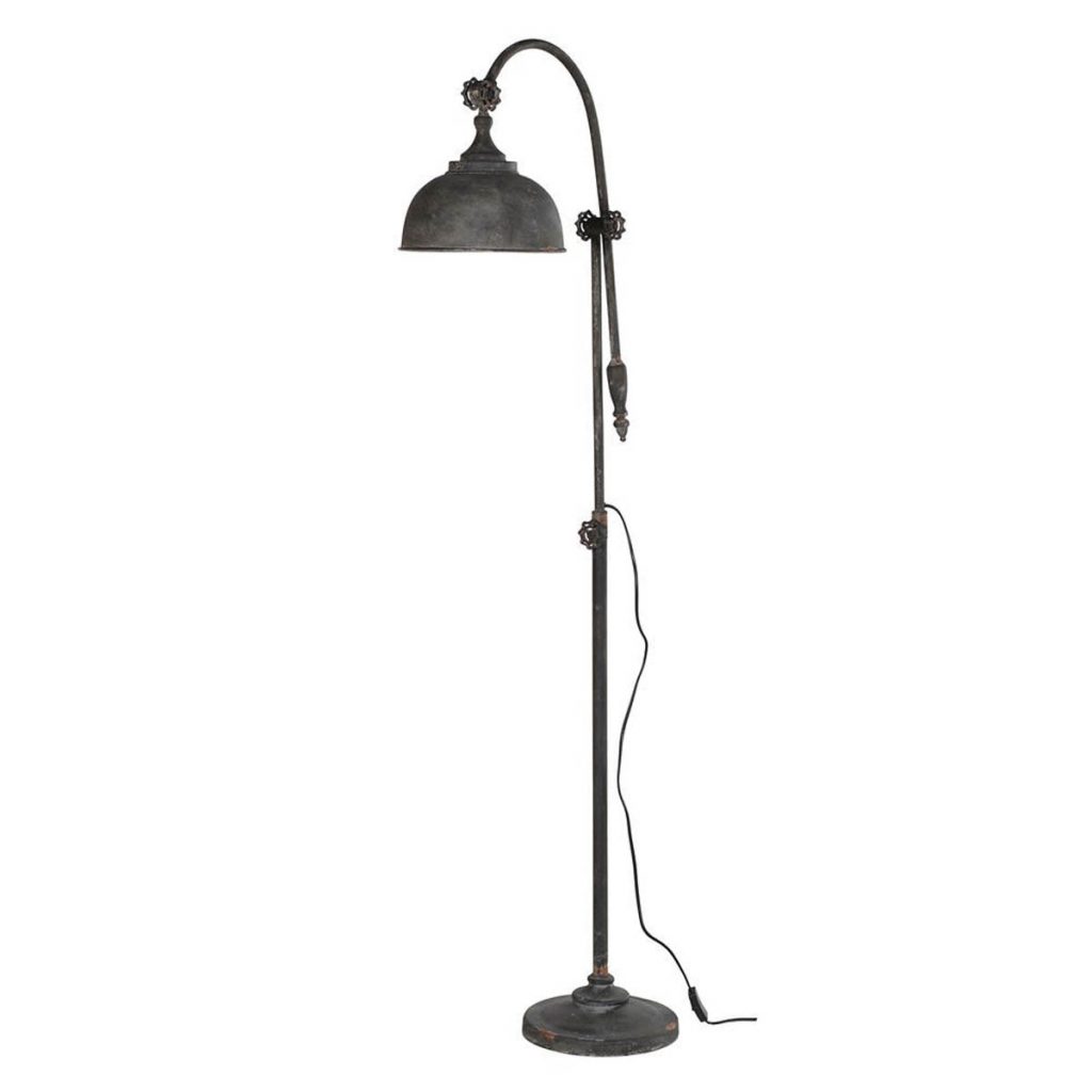 EGN039 Grey Distressed Effect Arch Floor Lamp
