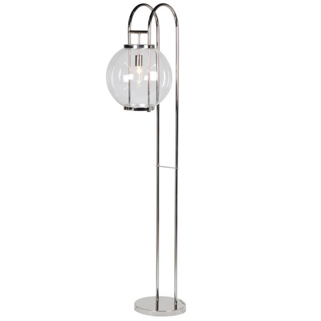 ELK125 Silver Metal Glass Floor Lamp