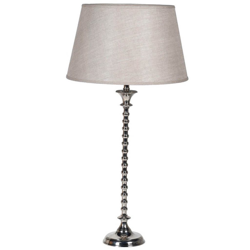 GPL298 Tall Slim Silver Table Lamp