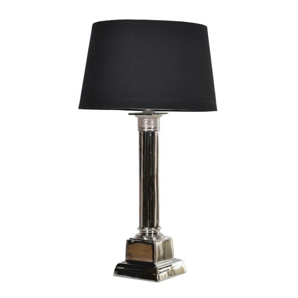 PGN073 Large Silver Column Table Lamp