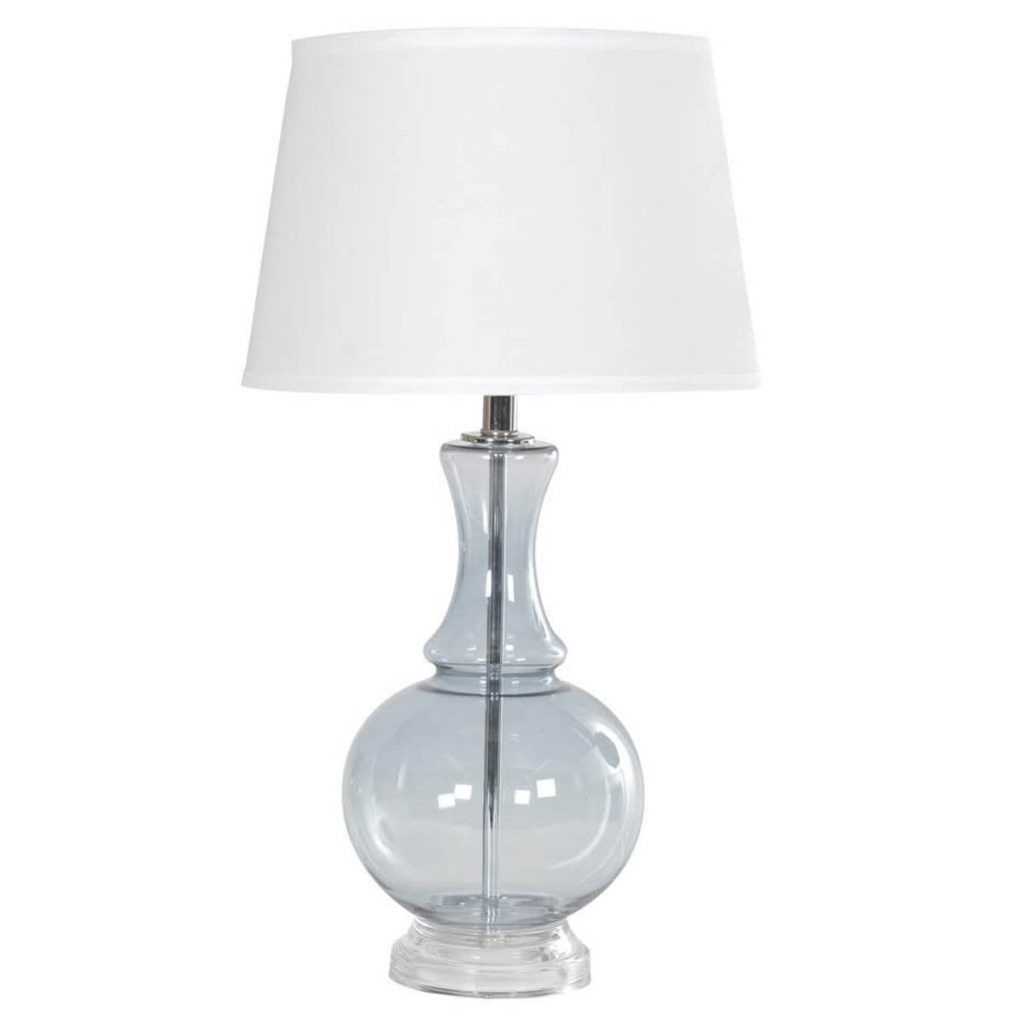 UTL013 Tall Grey Glass Lamp with Shade