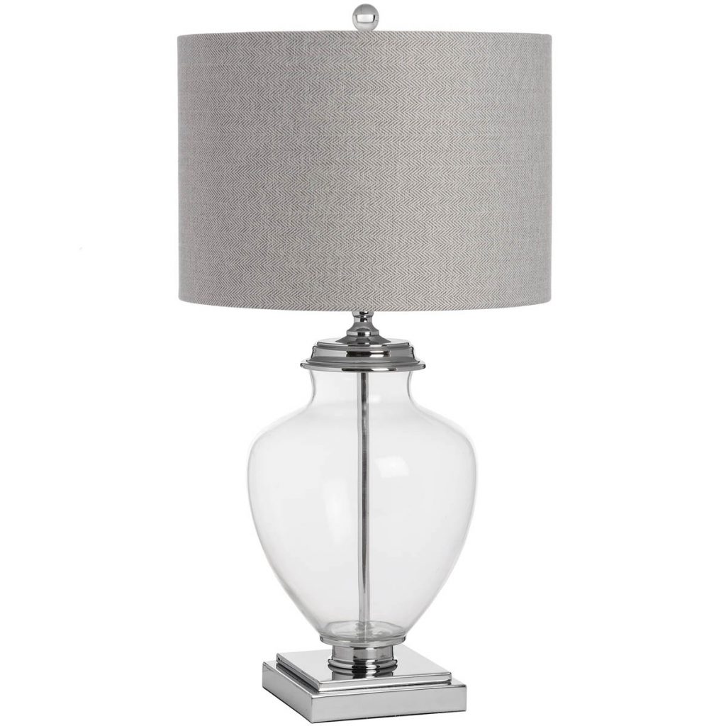 17596 Elegant Glass Vase Grey Table Lamp