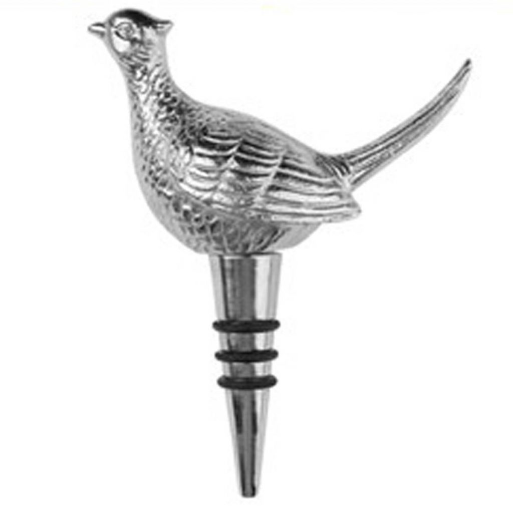 Silver Pheasant Bird Bottle Stopper Interior Flair