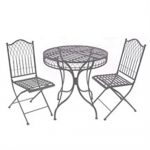 1011 Classic Vintage Style Grey Bistro Set