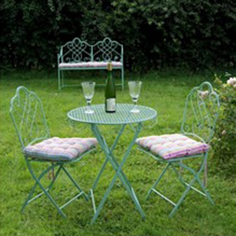 Pale Green Painted Metal Bistro Set Interior Flair