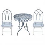 1029 a Gothic Style Grey Metal Bistro Set