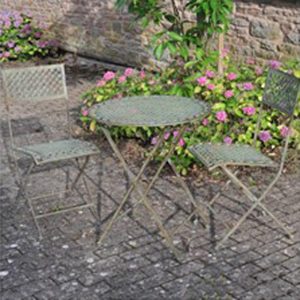 1030 Antique Blue Rust Effect Bistro Set