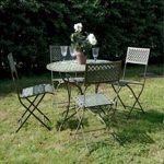 1031 Antique Blue Table & 5 Chairs Bistro Set