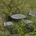 1034 Pewter Grey Decorative Floral Bistro Set