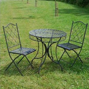 1036 a Moroccan Style Grey Metal Bistro Set