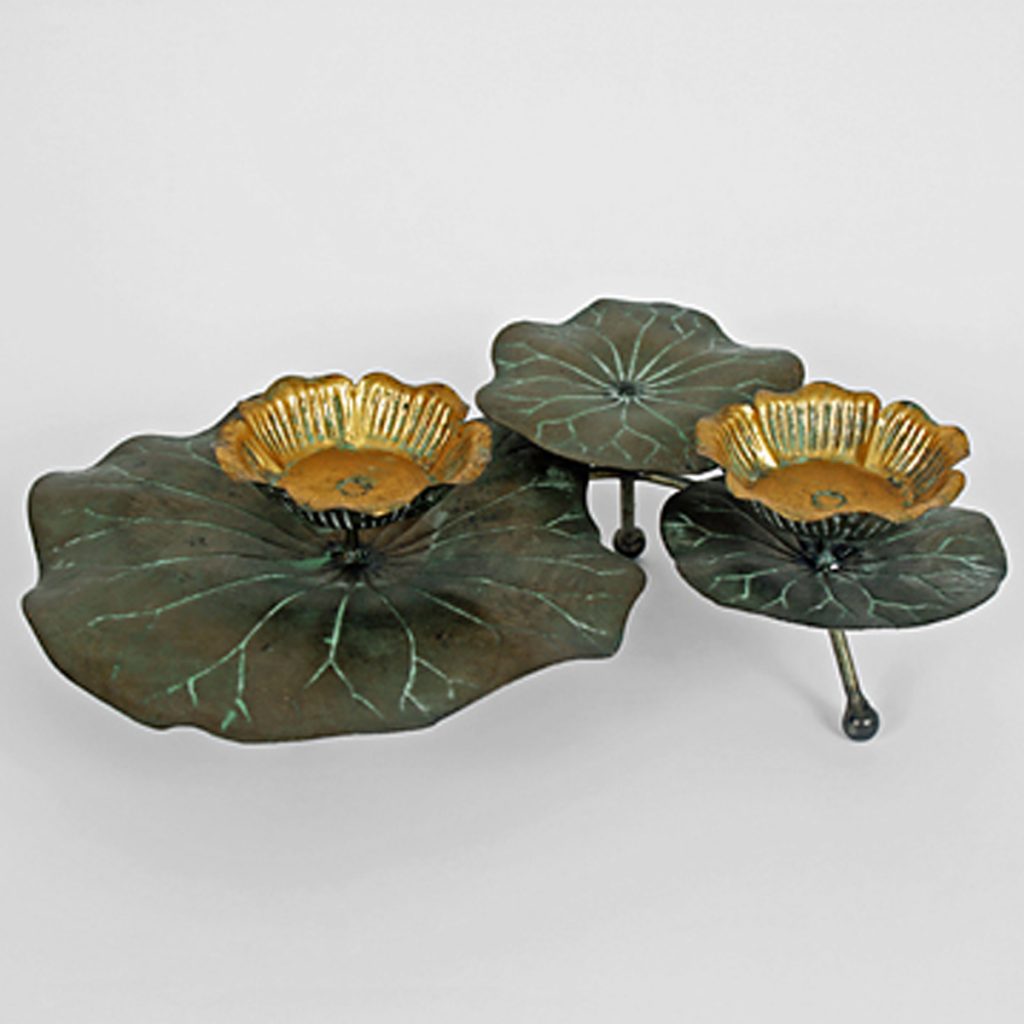 Large Lily Bronze Gold Candle Holders Interior Flair