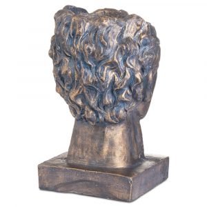 20196-a Antique Bronze Roman Head Planter