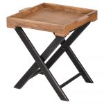 21122 Wooden Black Folding Butlers Table