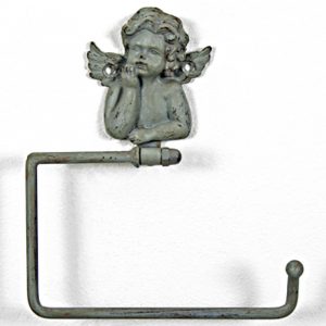 3895 Grey Cherub Toilet Roll Holder