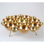 4315 Large Clustered Gold Candle Holders