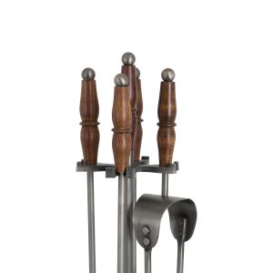 19103-a Grey Metal Wood Companion Set