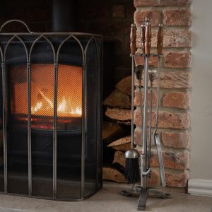 19103-d Grey Metal Wood Companion Set