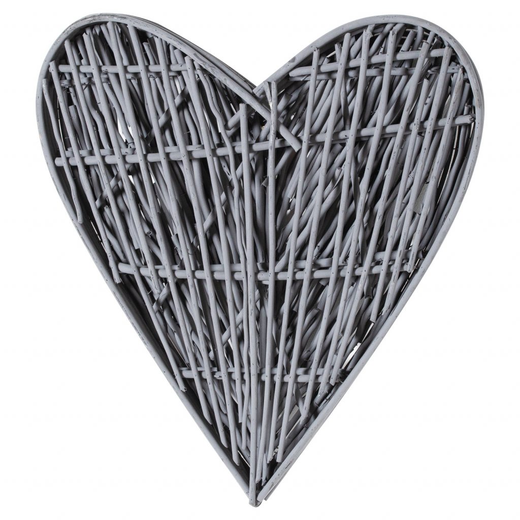 21426-b Grey Willow Branch Wall Heart