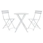 Cream Chalk Steel Bistro Set