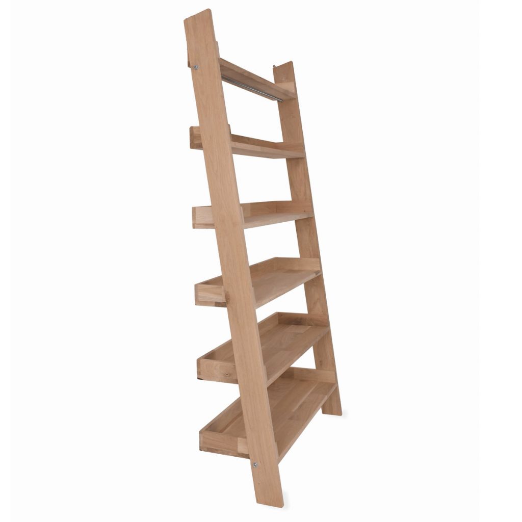Large Raw Oak Shelf Ladder Interior Flair