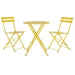 Lemon Yellow Steel Bistro Set