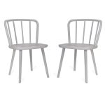 Pair White Curved Back Chairs