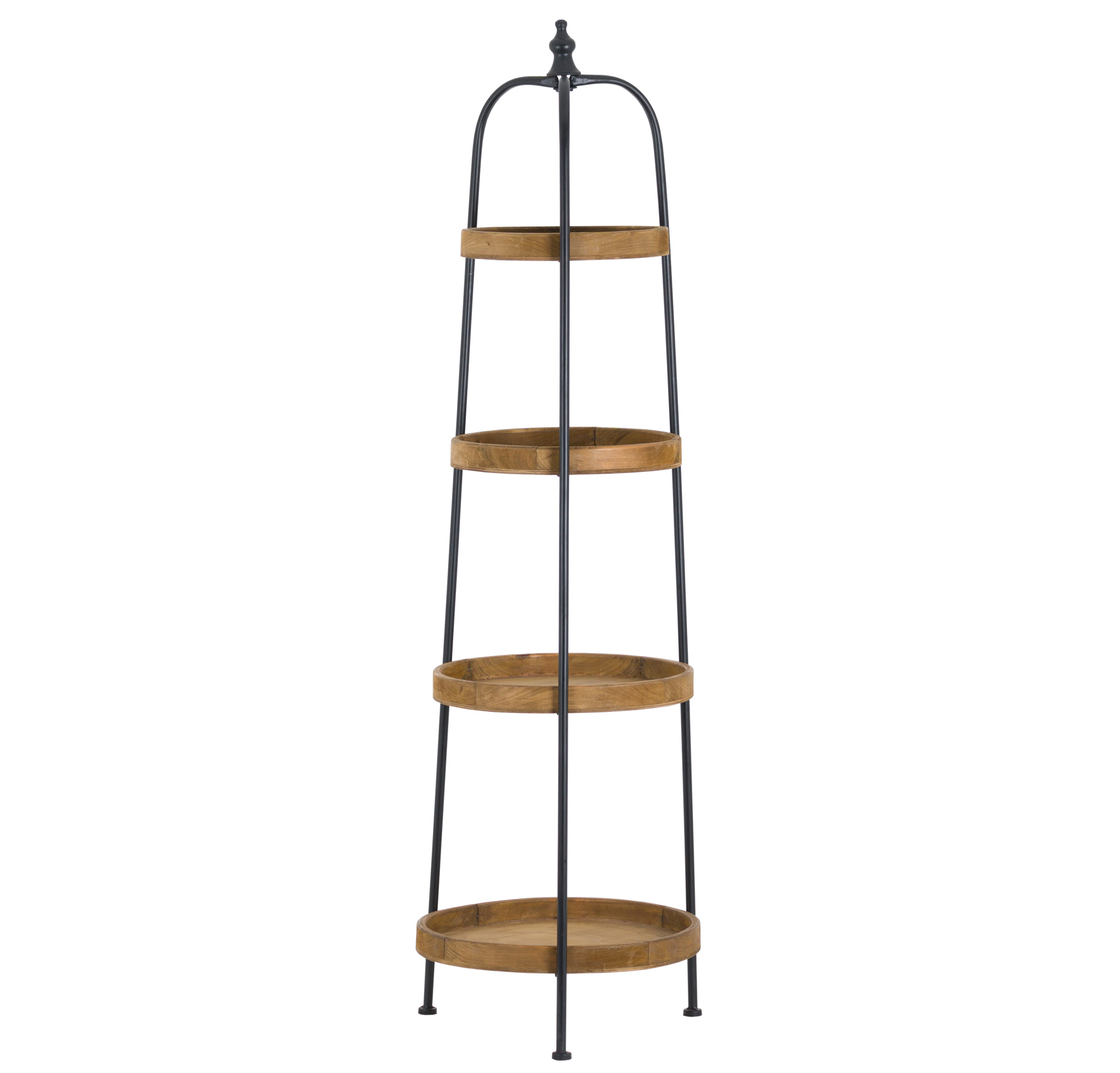 Round Metal Wooden Display Shelf Unit Interior Flair