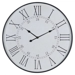 19479 Large Embossed White Station Clock