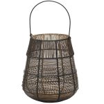 21114 Black Gold Wire Conical Candle Lantern