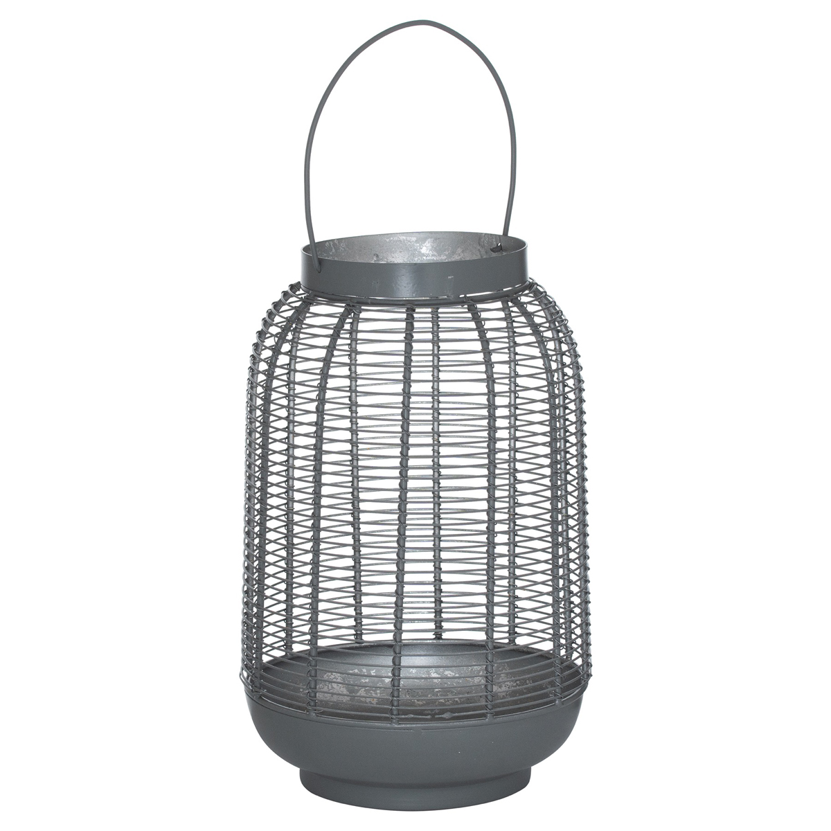 Grey Silver Wire Candle Lantern Interior Flair
