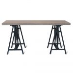 Adjustable Grey Trestle Desk Table