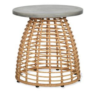 Bamboo Style Round Side Table