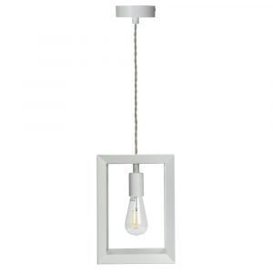 Chalk Cream Box Frame Pendant Light