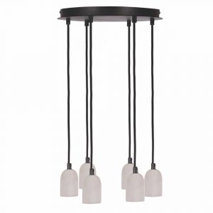 Grey Concrete 6 Lamp Pendant Light