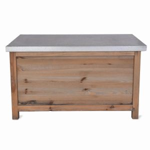 Grey Wash Wooden Garden Storage Box 2